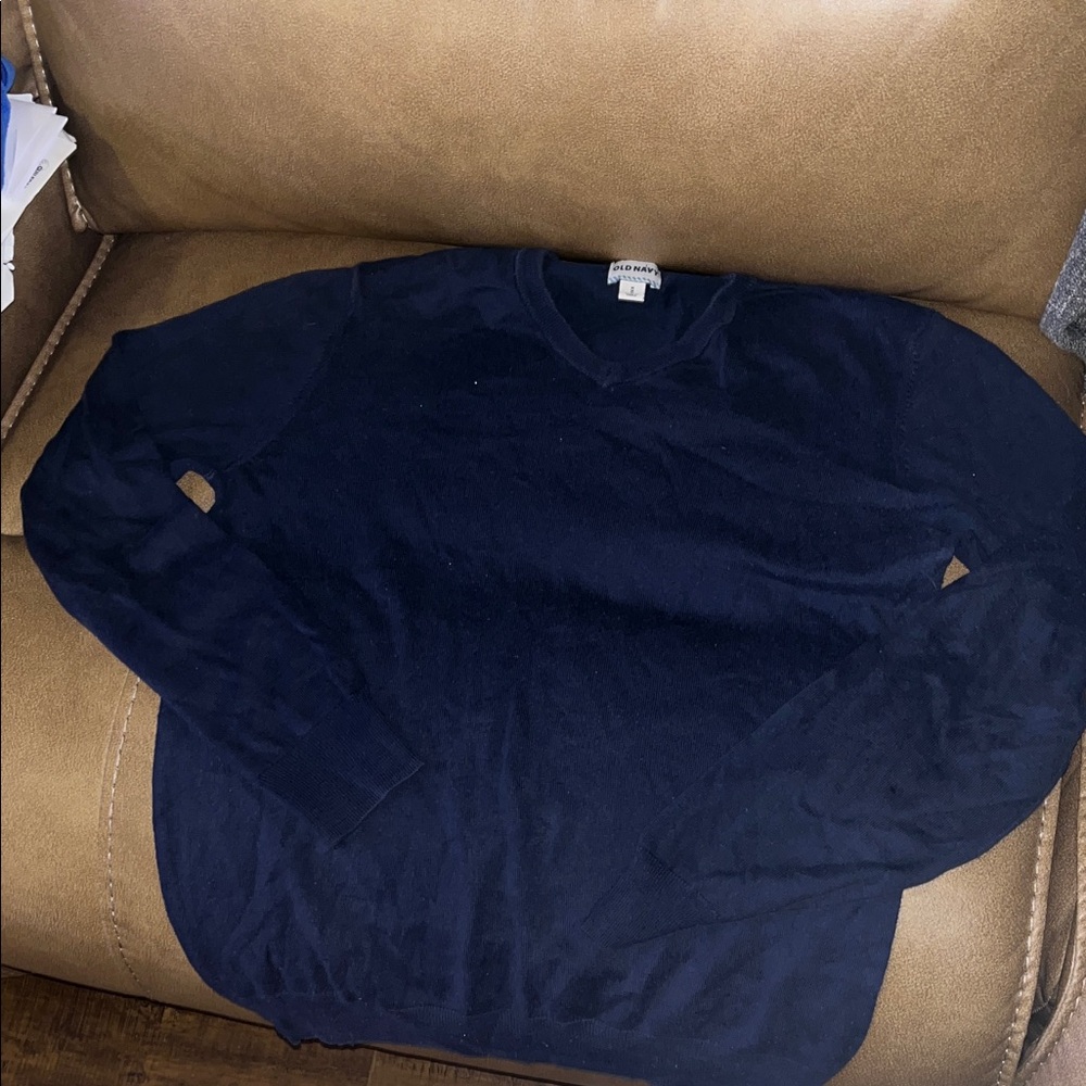 Old Navy Men's Deep Blue V-Neck Sweater